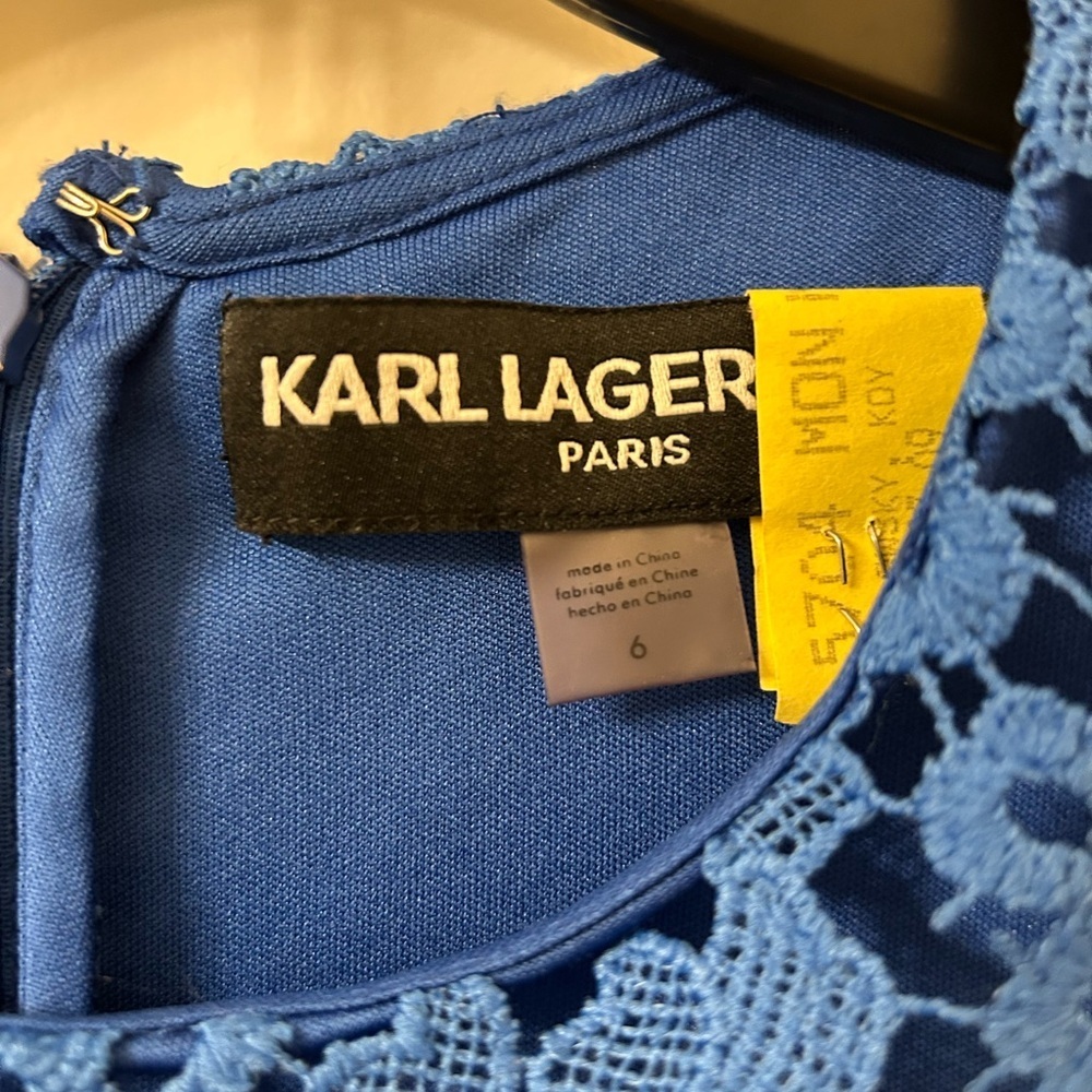 Karl Lagerfeld Royal Blue Floral Mini Dress - Picture 3 of 4